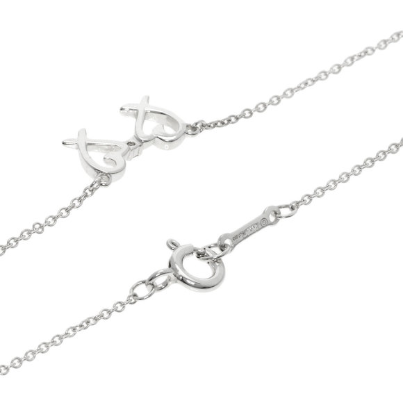 Tiffany Double Loving Heart Diamond Necklace Silver - Picture 2 of 6